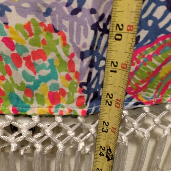 Lilly Pulitzer Multicolor Fringe Blouse Fun Playful Beachy Cruise Vacay - Picture 7 of 8